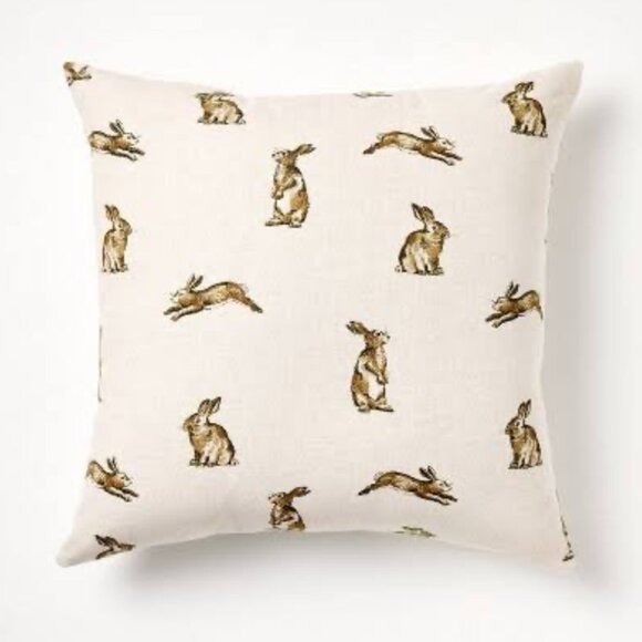 Threshold designed with Studio McGee Oversized Printed Bunny Square Throw Pillow - Picture 1 of 5